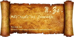 Mátyási Zsanett névjegykártya