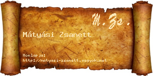 Mátyási Zsanett névjegykártya